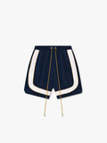 MESH PIPING BAGGY TRACK SHORT